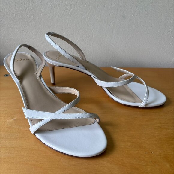 Alexandre Birman 60MM ​Leather Slingback Strappy Sandal in White - Picture 2 of 7